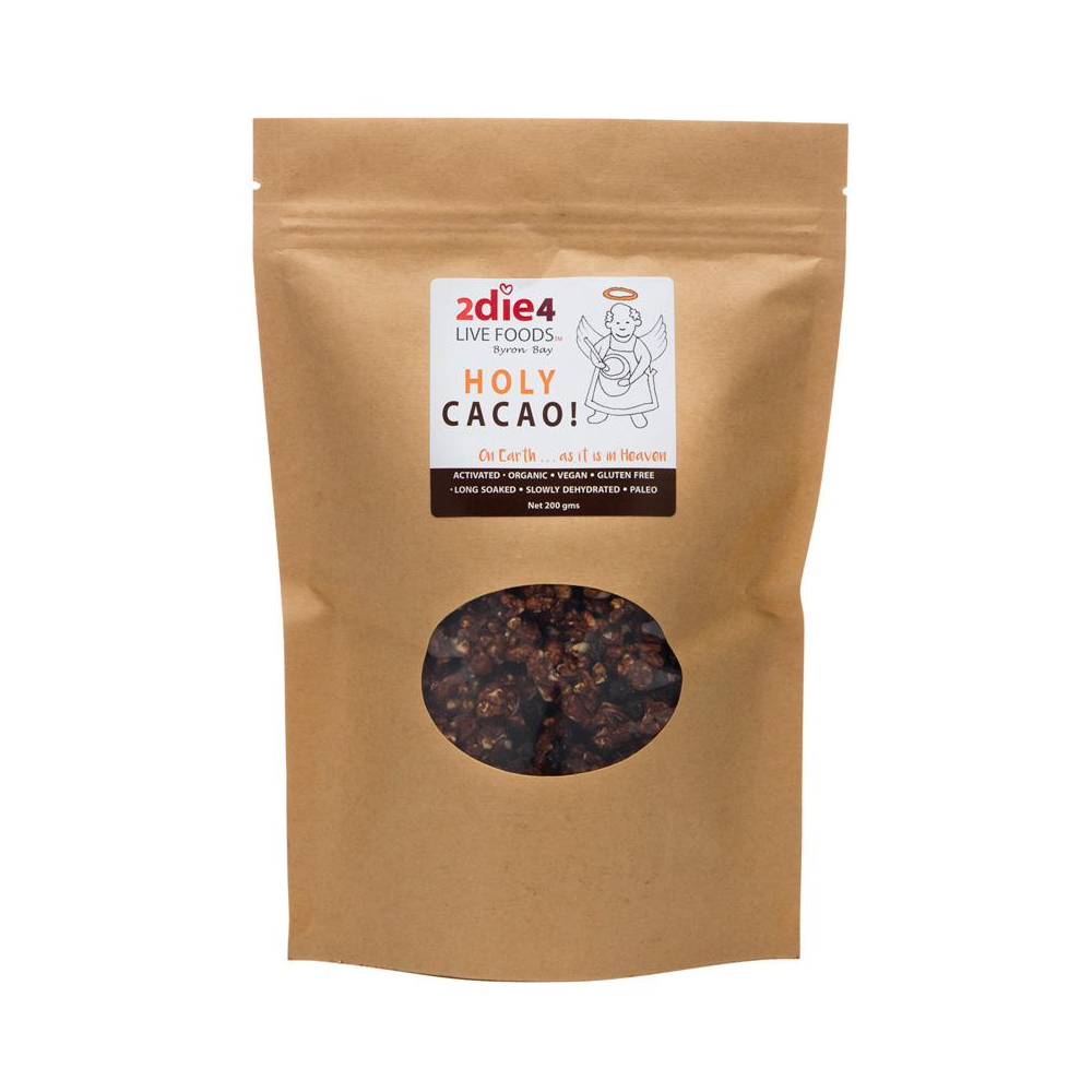 2Die4 Live Foods Organic Activated Holy Cacao Cacao Granola Clusters