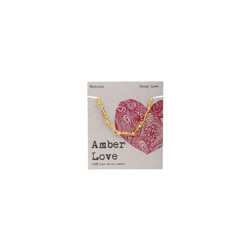 Amberbebe Children's Necklace Baltic Amber Honey Love 33cm
