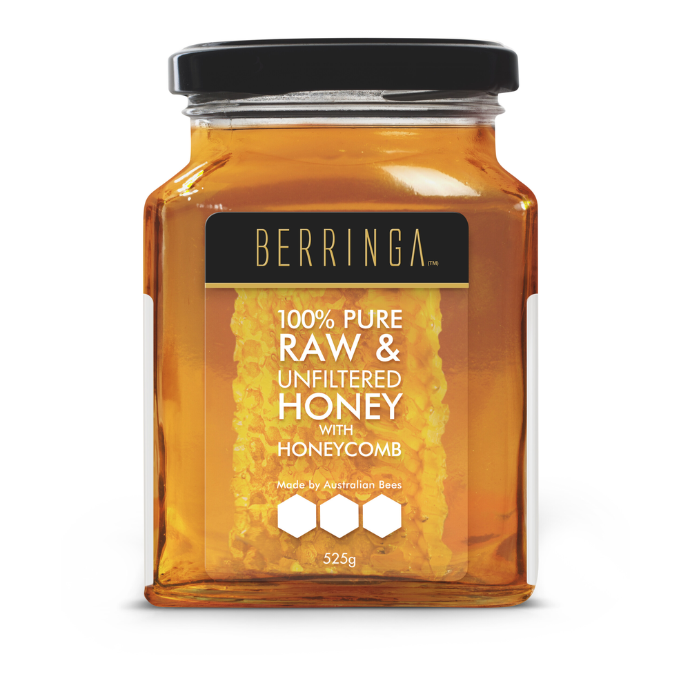 Berringa Raw & Unfiltered Honey with Honeycomb