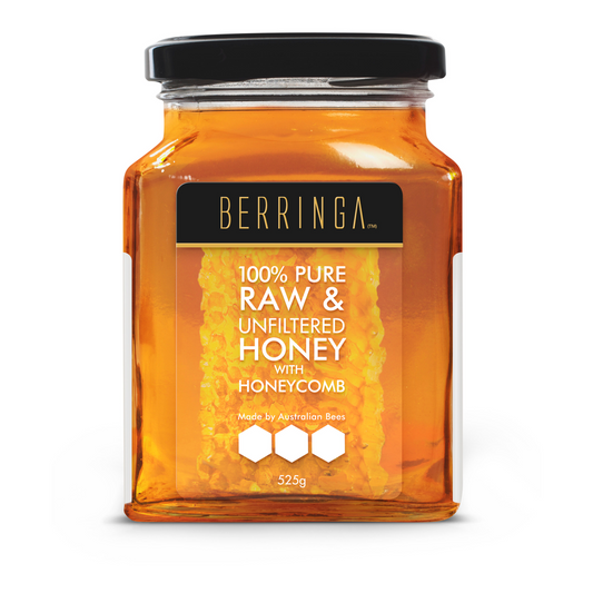 Berringa Pure Australian Raw & Unfiltered Honey with Honeycomb