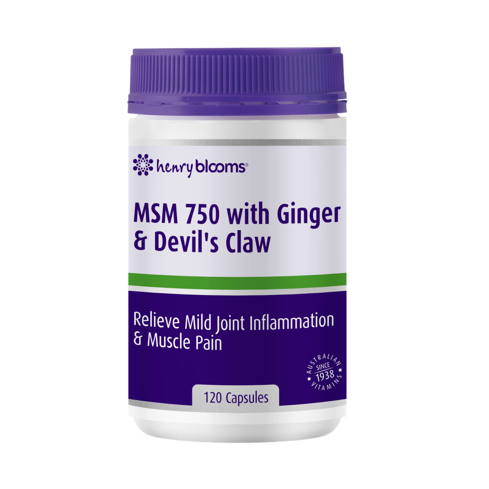 Henry Blooms MSM 750 With Ginger 1000mg & Devils Claw