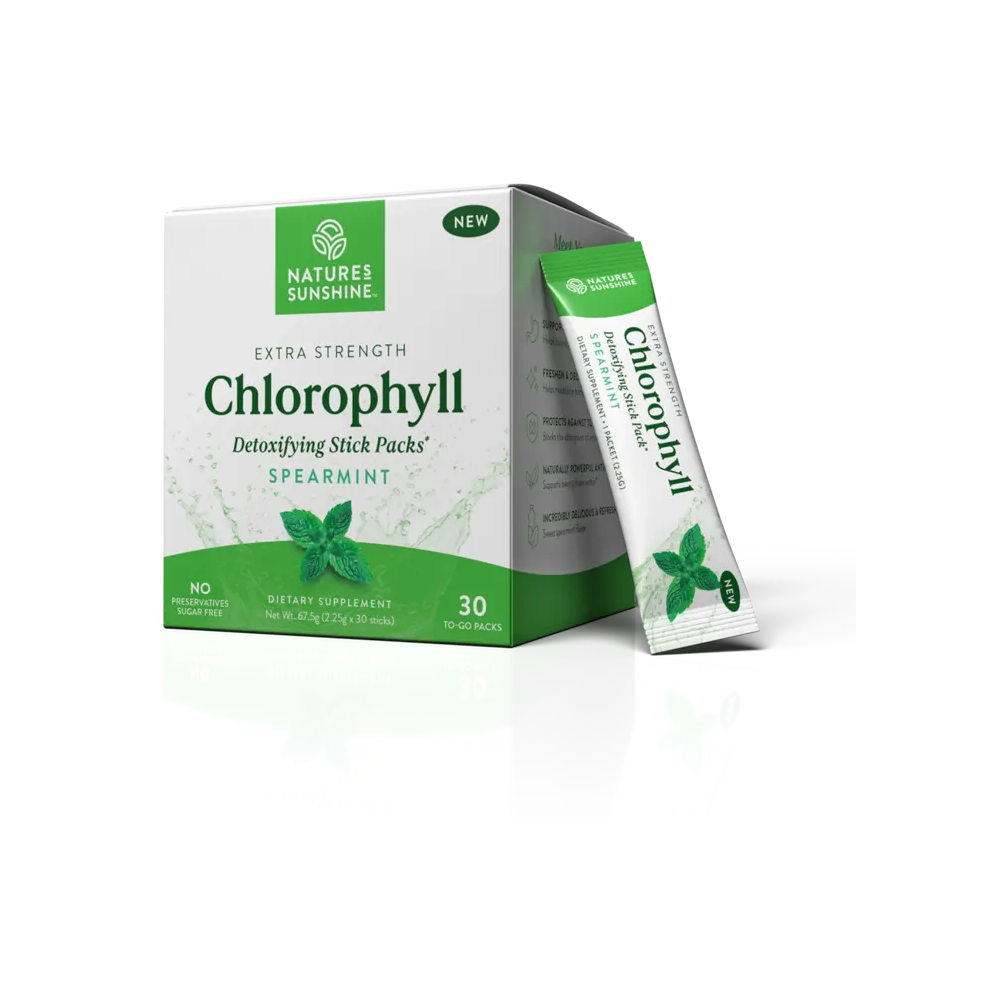 Nature's Sunshine Extra Strength Chlorophyll Spearmint (Sachets 2.25g) 30 Pack