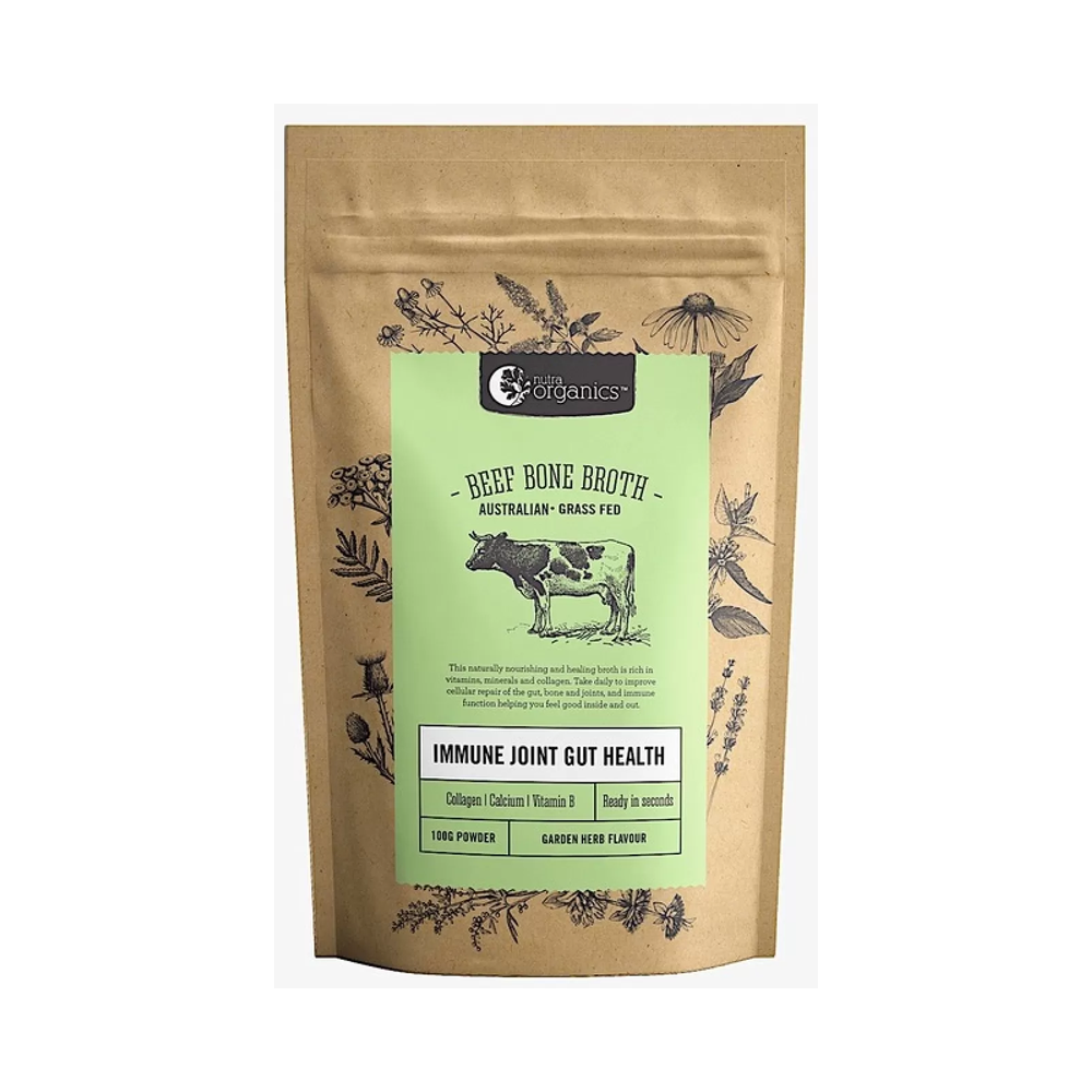 NutraOrganics Beef Bone Broth Powder Herb & Garlic