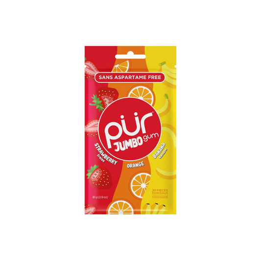 PUR Jumbo Gum Strawberry Orange Banana (81g)