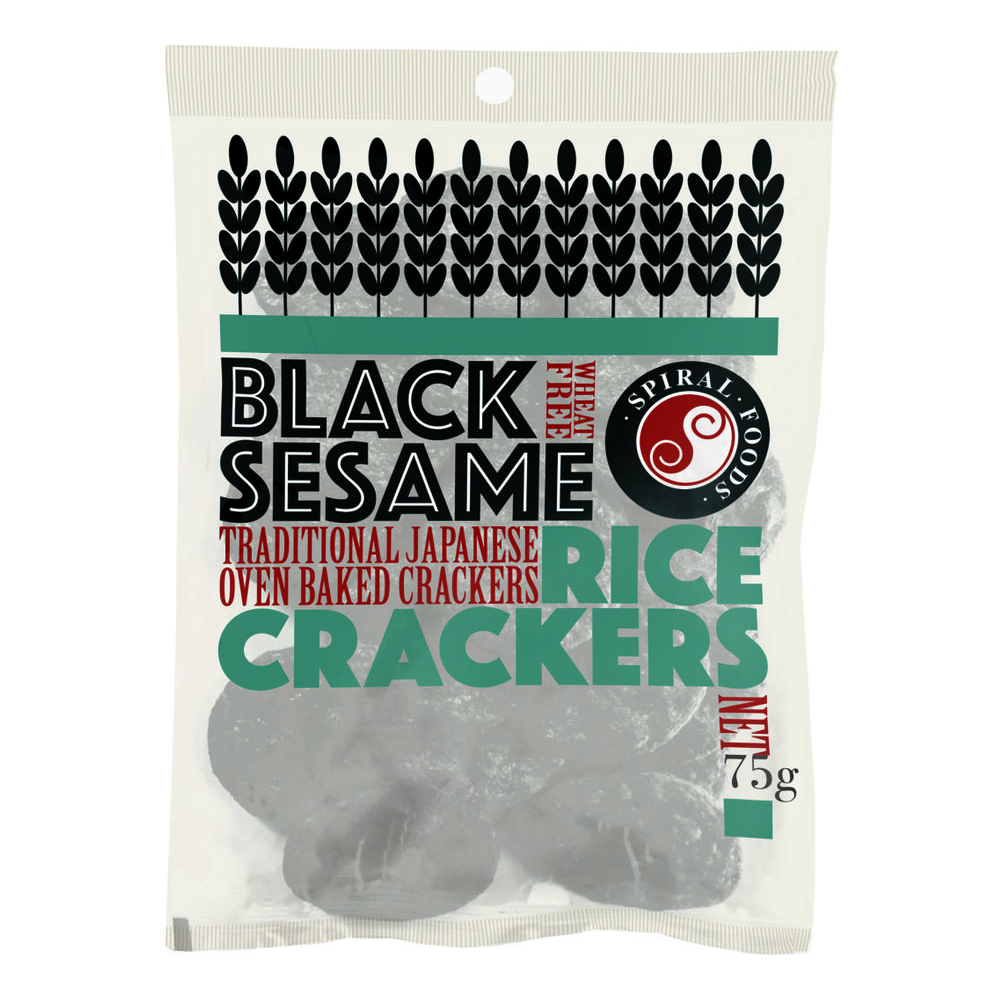 Spiral Foods Black Sesame Crackers Gluten Free