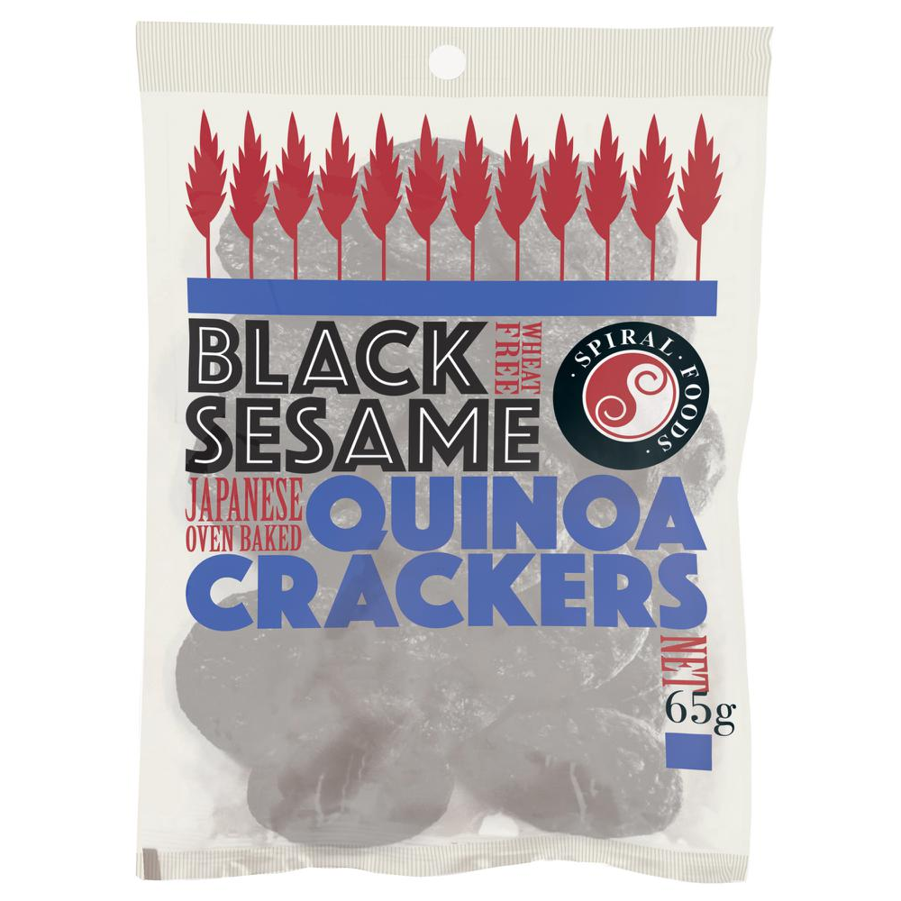 Spiral Foods Black Sesame Quinoa Crackers Gluten Free