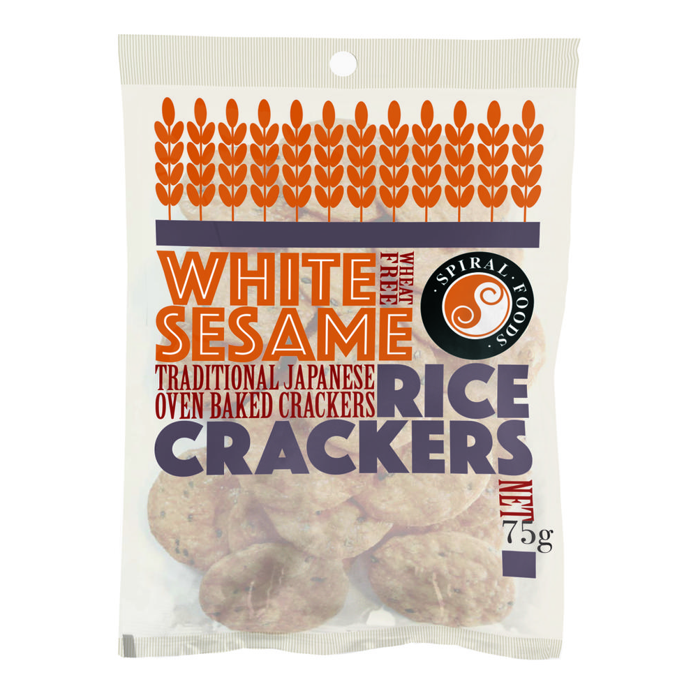 Spiral Foods White Sesame Crackers Gluten Free