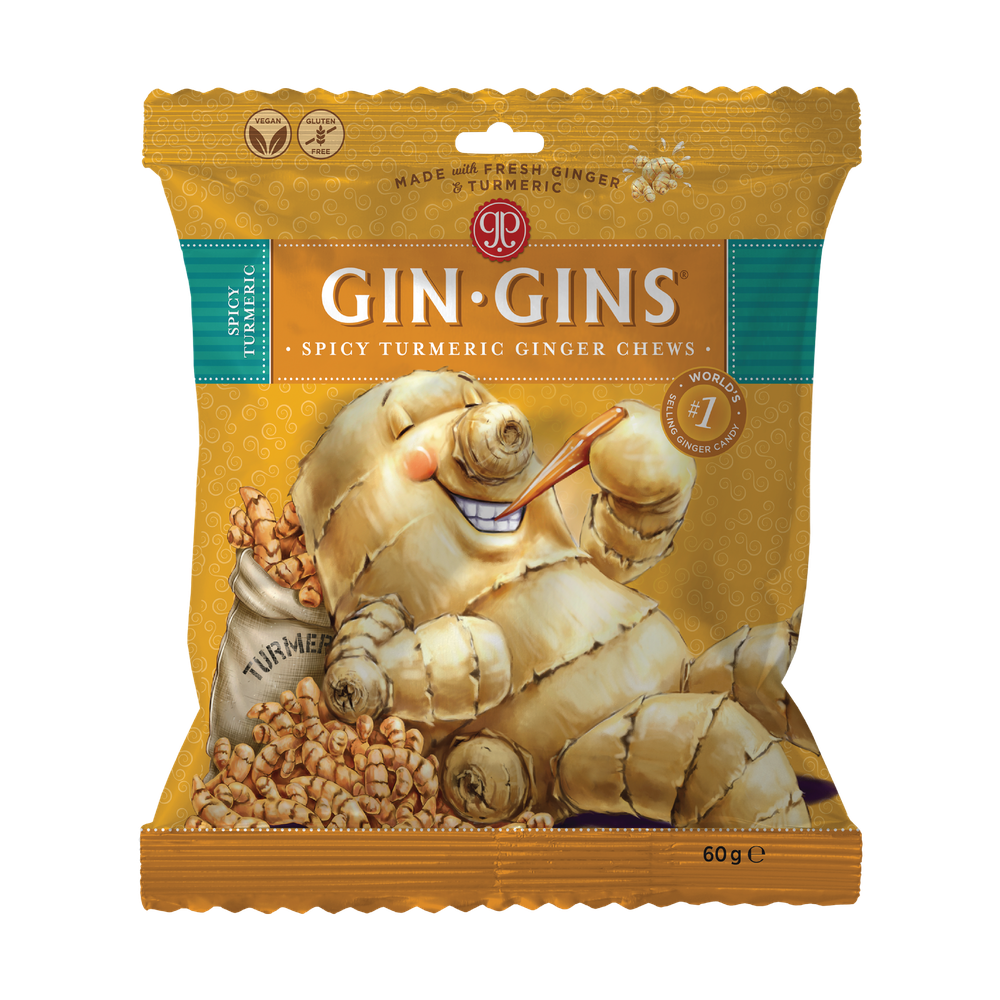 The Ginger People Gin Gins Ginger Candy Bag Chewy Spicy Turmeric