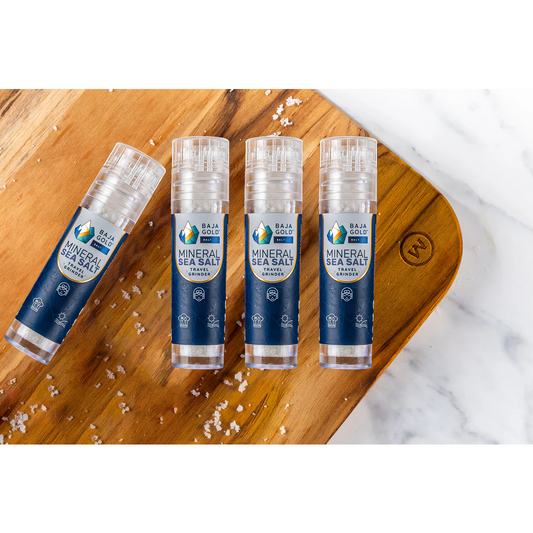 Baja Gold Salt Co Mineral Sea Salt Travel Grinder (4 x 56g) 1 Pack