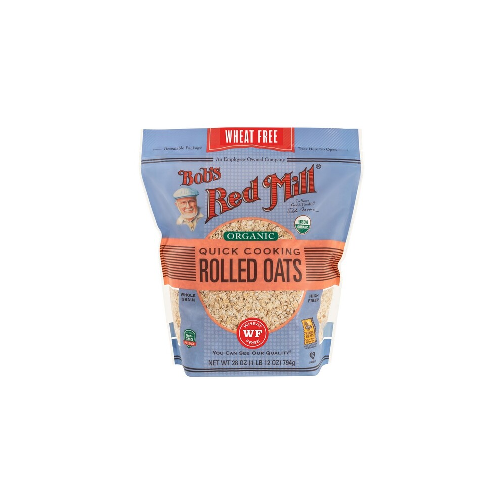 Bob's Red Mill Organic Quick Cooking Rolled Oats Pure Wheat Free