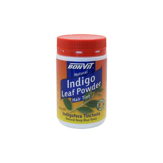 Bonvit Natural Hair Tint Indigo Leaf Powder (Natural Deep Blue Tones) Indigofera Tinctoria