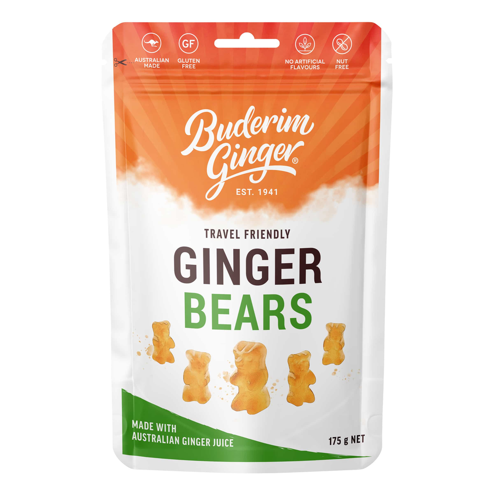 Buderim Ginger Ginger Bears Travel Friendly