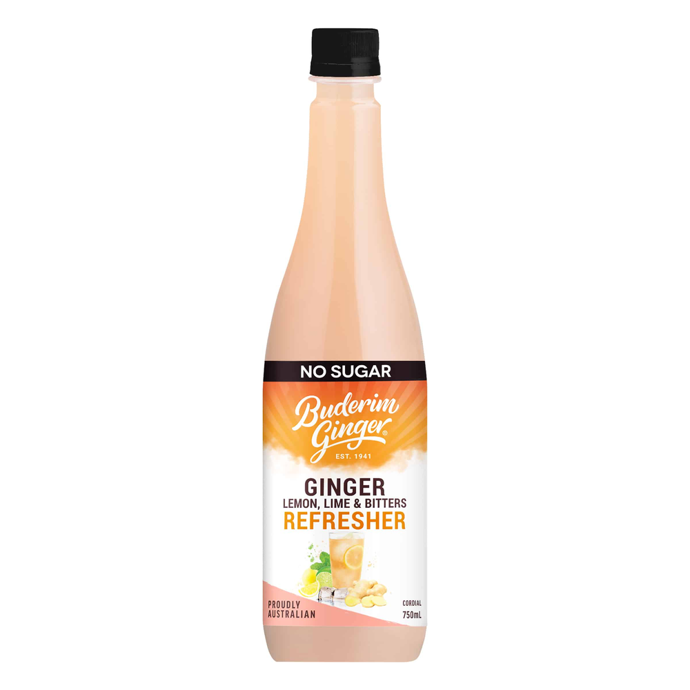 Buderim Ginger Ginger Lemon, Lime & Bitter Refresher Cordial No Sugar