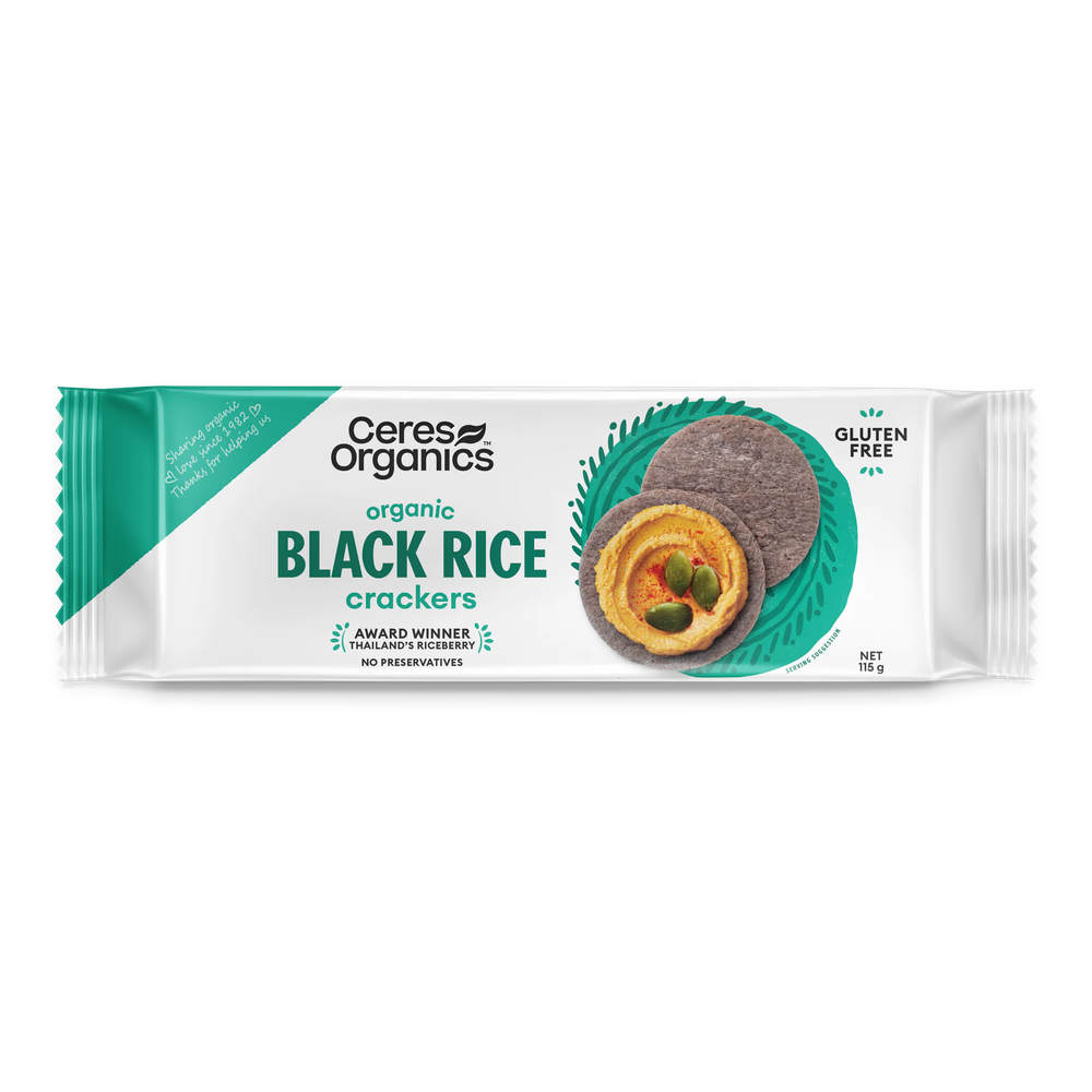 Ceres Organics Black Rice Crackers Original