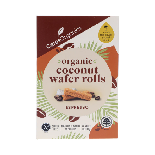 Ceres Organics Coconut Wafer Rolls Espresso