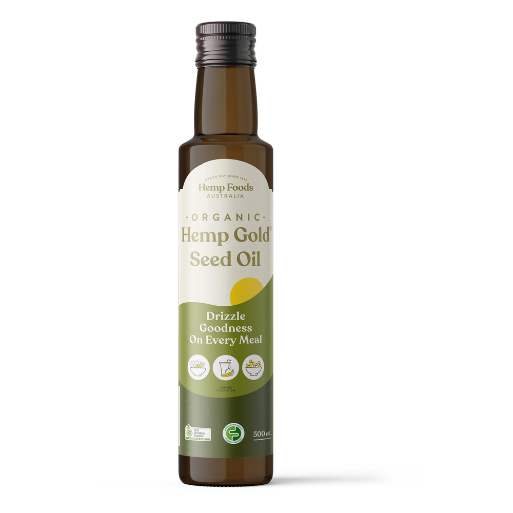Hemp foods Australia Organic Hemp Gold Seed Oil Contains Omega 3, 6 & 9