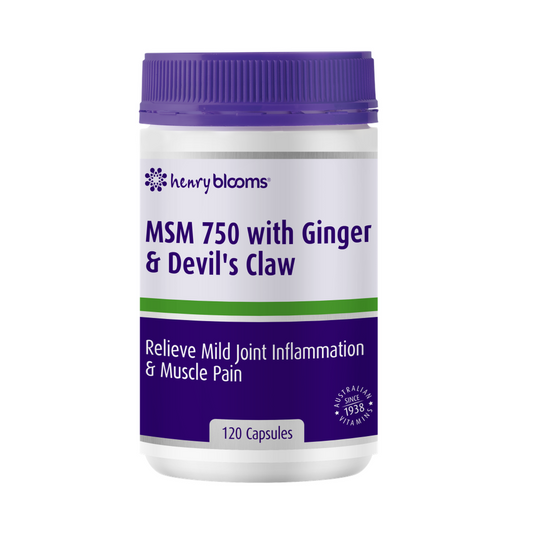 Henry Blooms MSM 750 With Ginger 1000mg & Devils Claw