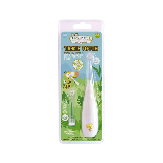 Jack n' Jill Tickle Tooth Sonic Toothbrush (0-6 years) (includes replacement head)
