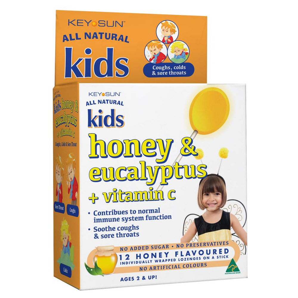 Key Sun Kids Pops Honey & Eucalyptus + Vit C 12's