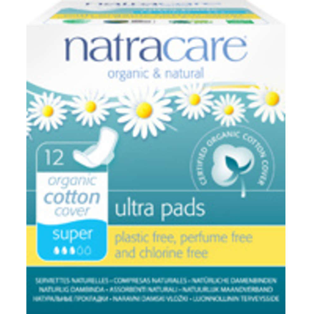 Natracare Ultra Pads Super with Wings Organic Cotton