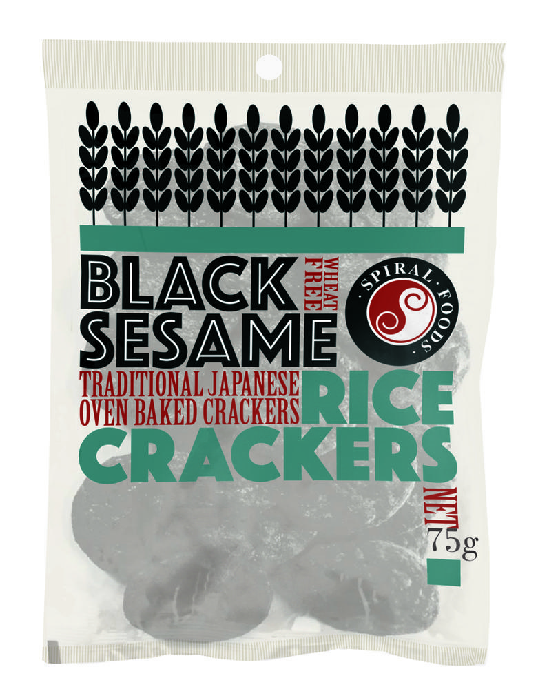 Spiral Foods Black Sesame Crackers Gluten Free