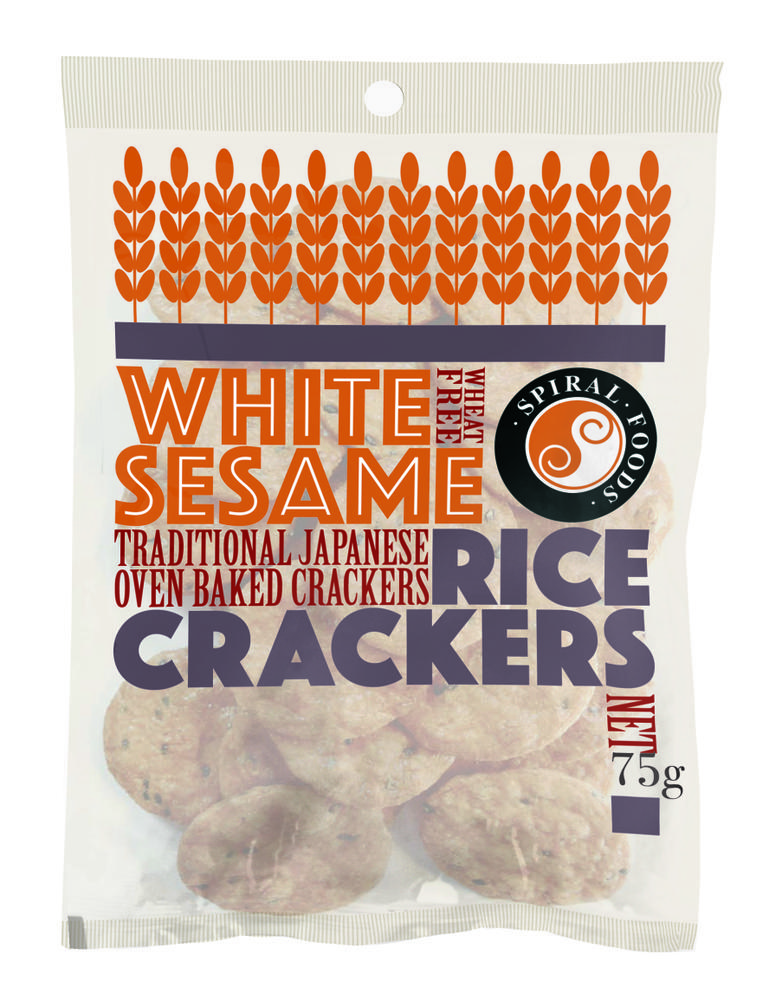 Spiral Foods White Sesame Crackers Gluten Free