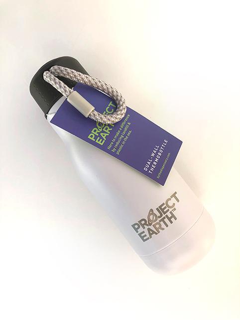 Project Earth 350mL Dual Wall Stainless Steel Bottle White