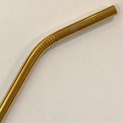 [25307634] GE 8mm Steel Straw Bent Gold