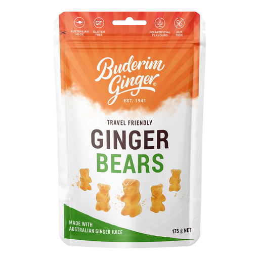 [25375336] Buderim Ginger Ginger Bears Travel Friendly
